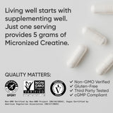 Sports Research® Creatine Monohydrate Capsules - May Support Workout Recovery, Lean Muscle gain, Performance and Strength* - Non-GMO, Vegan Certified - 5g per Servings - 30 Servings