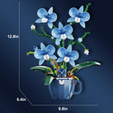 iixeal Blue Orchid Flower Building Set for Adults, Coffee Cup Orchid Botanical Collection Plant Building Kit, Home and Office Decor Gift for Christmas Day, Valentines, Birthday 567pcs