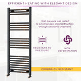 Nola Bathroom Towel Rail Heated Bathroom Radiator Wall Mounted Ladder Design Grey - 1200mm x 500mm
