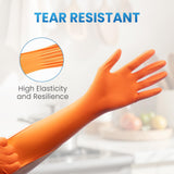 Borje Orange 8 Mil Nitrile Disposable Gloves, Heavy-Duty Mechanic Gloves, 100 Count, Medium, Latex & Powder Free with Raised Diamond Texture, Industrial, Automotive, Gardening