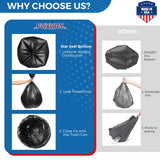 Fuxury 55-60 Gallon Trash Bags 150 Count Black Garbage Bags, 40x54" Extra Large Trash Can Liners, 0.7 Mil Plastic Bags for Serious Garbage Cleanup Home, Yard & Commercial Use, Made in USA