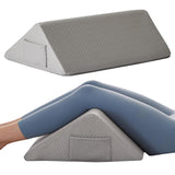 BIEEZZK Knee Wedge Pillow for Pain Relief - Memory Foam Leg Elevation Pillow for Post-Surgery Recovery, Sciatica, Hip & Back Support - Knee Wedge for Sleeping, Ankle & Joint Care, Grey