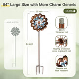 Wind Spinners for Yard and Garden Large, 84 Inch Wind Spinners Outdoor Metal, Wind Sculptures & Spinners Birthday Gifts for Family or Friends(Classical Flower)