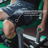 Zensah Thigh Compression Sleeve - Support for Pulled Hamstring, Quad Strain, Groin Compression Wrap for Men and Women (Medium, Midnight Black)