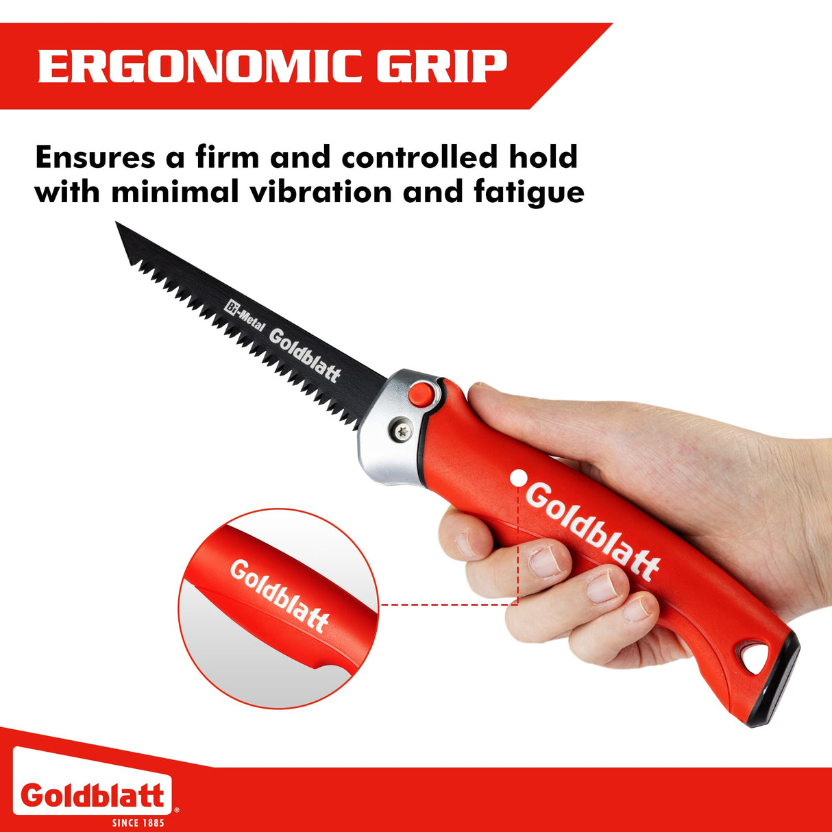 Goldblatt Folding Drywall Saw, Jab Saw, Hand Saws with Soft Grip Handle, Sheetrock Saws for Wallboard, Drywall, Plywood and PVC