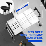 Extended Bath Tub Transfer Shower Bench for Inside Shower Bathtub to Sit On Chair Bathtubs Safety Seating Stool for Adults Handicap Seniors Elderly Disabled with Back Arms Bathroom Shower Stall