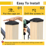 Goovilla 4x4 Post Caps Black(Actual 3.5" x 3.5"), 24 Pack Fence Post Caps with 48 Screws and Easy Installation, Sturdy Waterproof Plastic Deck Post Caps with Frosted Finishing Touch, Protect Wood Post