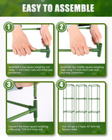 3 Pack 47 Inch Heavy Duty Height Adjustable Square Tomato Cage