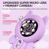 URMMIY Kids Microscope – 500X Digital Pocket Handheld Microscope with Dual Cameras & Autofocus, STEM Educational Toy & Perfect Christmas Birthday Gift for Boys & Girls Ages 3 4 5 6 7 8 9 10 (Green)