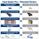 LinsnField Sealer Pro, Patented 8-inch Impulse Heat Sealer, 2-mm Sealing Width Super Heavy Duty Bag Sealing Machine with Extra 2 Replacements, 1Fuse Included, Dragon Fruit