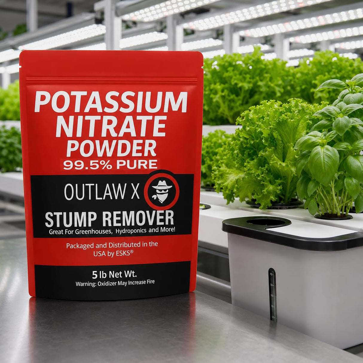 Outlaw X Potassium Nitrate High Purity Powder, Reagent Grade, 10 Pounds, for Stump Remover
