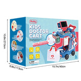 Phobby Doctor Kit for Toddlers 3 4 5, Kids Doctor Cart Play Set with Costume, Stethoscope and Medical Bag, Doctor Toy for Girls Boys Christmas Birthday Gift