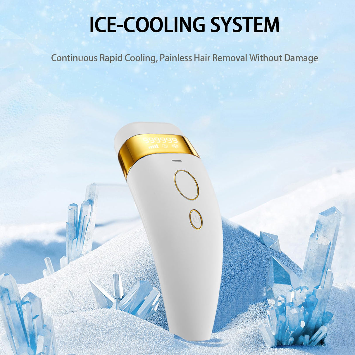 Laser Hair Removal with Ice Cooling for Women and Men 999,999 Flashes IPL Hair Remover Device 5 Adjustable Levels for Legs Underarm Arm Face Body, Corded