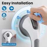 LEVERLOC Grab Bars for Bathtubs and Showers 2 Pack Suction Grab Bar, Heavy Duty 12 Inch Shower Handle Removable Bath Handrails for Seniors and Elderly, Bathroom Safety Grip No Drilling Waterproof Grey