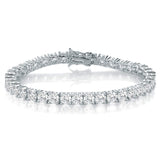 Gemsme 4.0MM Tennis Bracelets for Women - 18K White Gold Plated 4mm Round Cut Cubic Zirconia Classic Tennis Bracelet for Women/Men 7 inch
