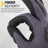 FURWEY Safety Work Gloves,16 Pairs Micro-Foam Nitrile Coated Glove for Men and Women, Touchscreen, Ideal for Warehouse Package Handling，Construction, Gardening, Large