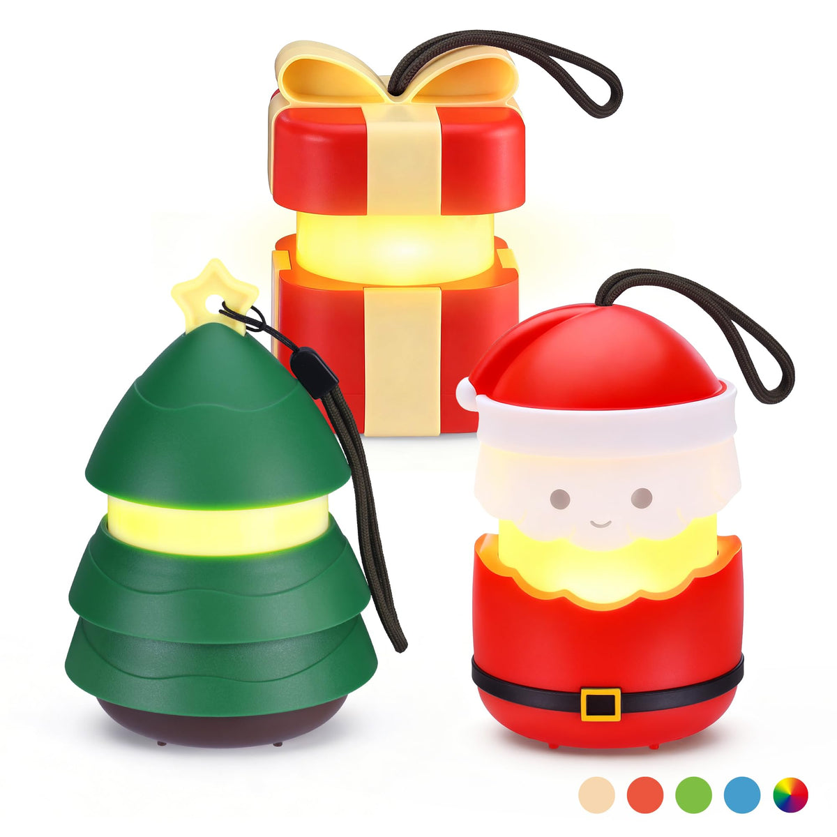 EverBrite 3-Pack Christmas Lantern Set with AAA Batteries, 5 Light Modes