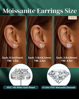 Moissanite Halo Earrings Stud, 925 Silver Stud Earring for Women Men