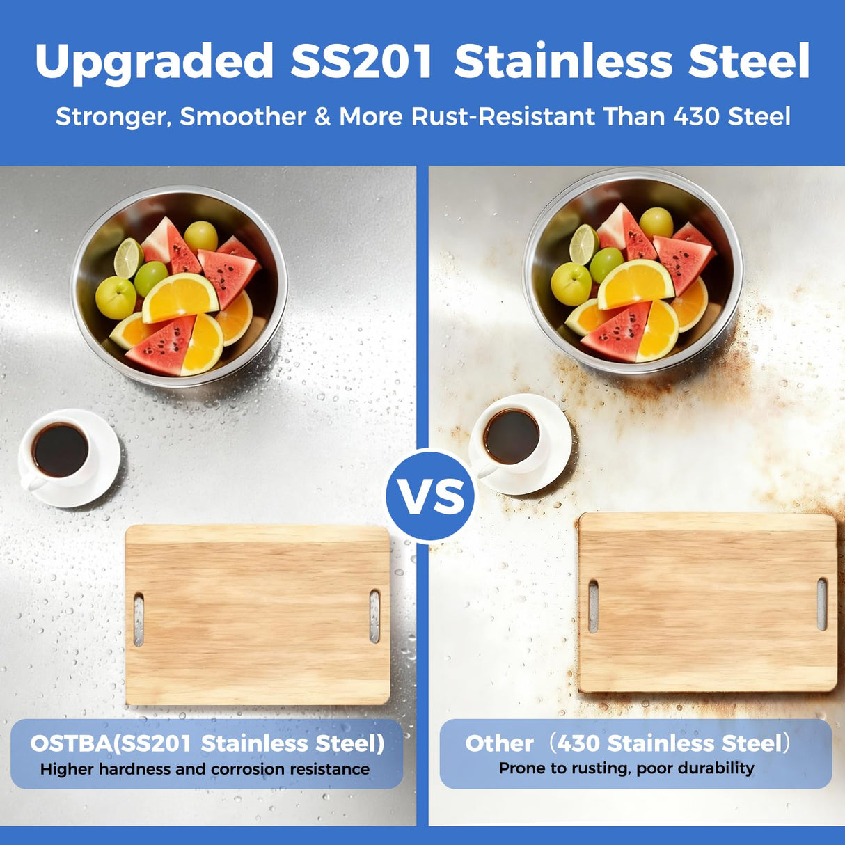 OSTBA Stainless Steel Table for Prep & Work 24x48 Inches, NSF Metal Commercial Heavy Duty Table with Adjustable Undershelf and Adjustable Foot for Restaurant Kitchen Home and Hotel