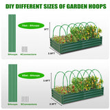 Garden Mesh Netting Kit, 10x30FT Green Ultra Fine Netting & 6 Sets 8FT Fiberglass Garden Hoops with Stake, Garden Netting with Frame for Raised Beds, Garden Hoops and Netting, Row Cover, Plant Barrier
