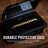 RIDGE 6mm 18K Gold Curb Bracelet for Men, Rugged and Durable Men’s Bracelet with Secure Clasp – Size M (18K Gold)