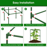 MQHUAYU 4 Pack Tomato Cage for Garden Support, 43 inch Tall Adjustable Plant Support Stakes, Tomato Trellis Extra Bold for Climbing Vegetables Plants Flowers