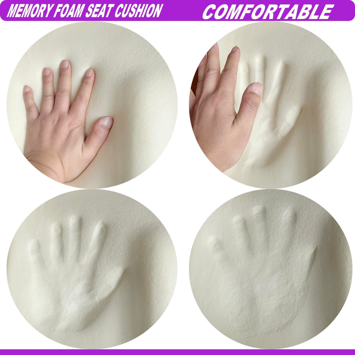 Extra Large Office Chair Seat Cushion, Memory Foam Cushion for Coccyx, Tailbone, Sciatic Pain Relief, Non-Slip Chair Pads for Car, Wheelchair, Gaming Chair