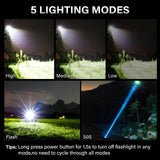 AKNEAR Rechargeable LED Flashlight High Lumens, Super Bright Flashlights with Zoomable & USB C Rechargeable & 5 Light Mode & IPX7 Waterproof, Powerful Flash Light for Home, Hiking, Camping