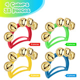 Yeshone 32 Pcs Hand Bells Jingle Bells Bulk Back to School Supplies Tambourine Noise Makers for Kids Adults Musical Instruments Church School Concert Birthday Party Operation Christmas Gifts