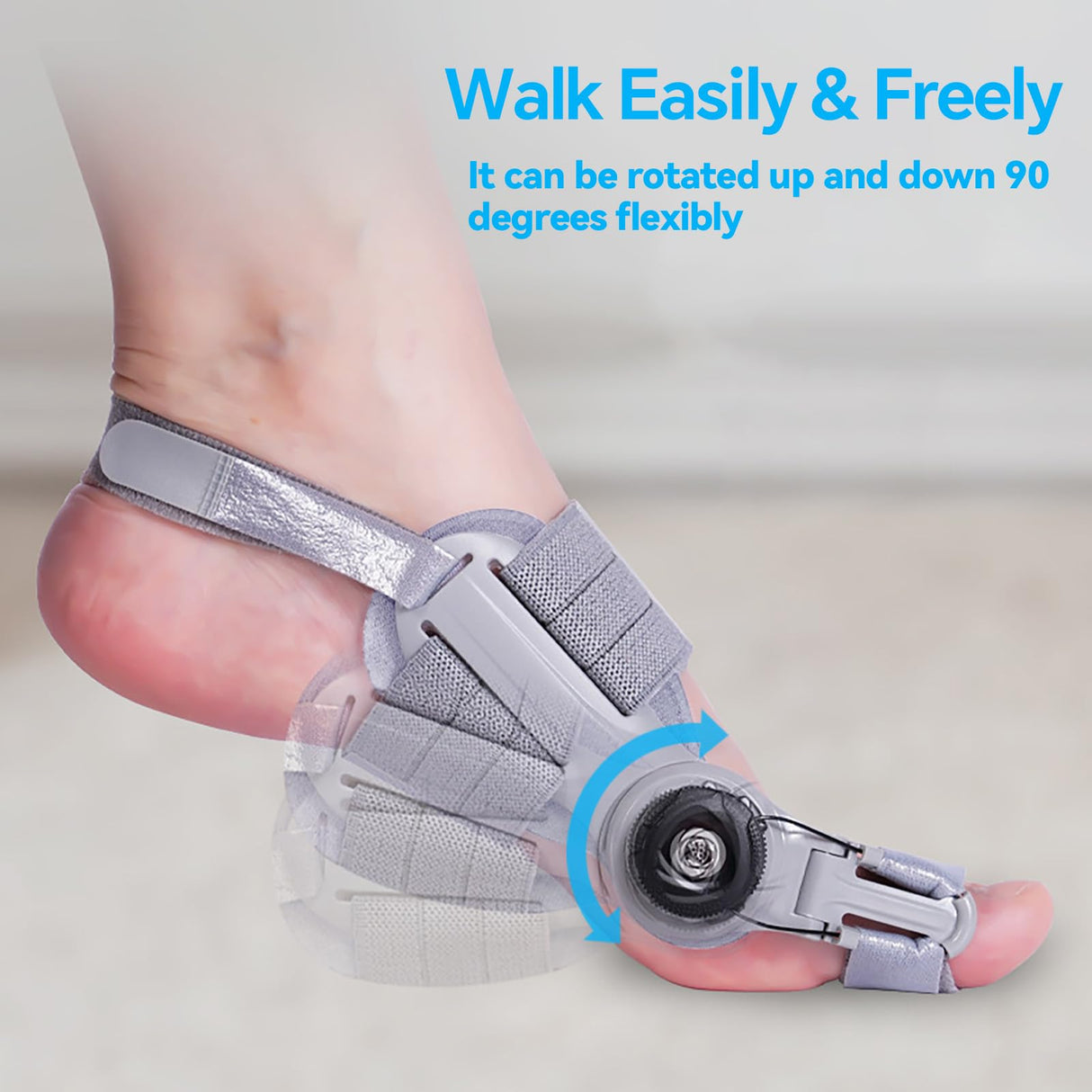 Bunion Corrector for Man and Women Big Toe, Adjustable Bunion Splint for Bunion Relief, Orthopedic Toe Straightener with Anti-slip Heel Strap and Silicone Pad, Suitable for Left and Right Feet