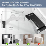 HOPOPRO Toilet Bidet Tank Replacement Cover, Bidet Ultra-Slim Dual Nozzle (Feminine/Rear Wash), Fresh Cold Water Sprayer Toilet Tank Seat for Existing Toilets with Pressure Control, Black