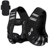 Weighted Vest for Men and Women: Sportneer 15lbs Weight Vest with Reflective Stripe Running Vest with Large Pocket for Cardio Workout Strength Training Fitness Muscle Building Weight Loss Weightlifting Black