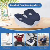 Janemiri Seat Cushion, Seat Cushion for Sit Bone and Back Pain Relief, Butt, Tailbone, Hip, Hamstring, Posture Support - Memory Foam Comfort Ischial Tuberosity Pillow (Black)