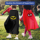 AnRuk Superhero Capes Set for Kids, Hero Caps and Masks for 3-12 Year Old Boys and Girls, Cartoon Dress Up for Holiday Halloween, Costumes Party Supplies Christmas and Brithday Gifts.