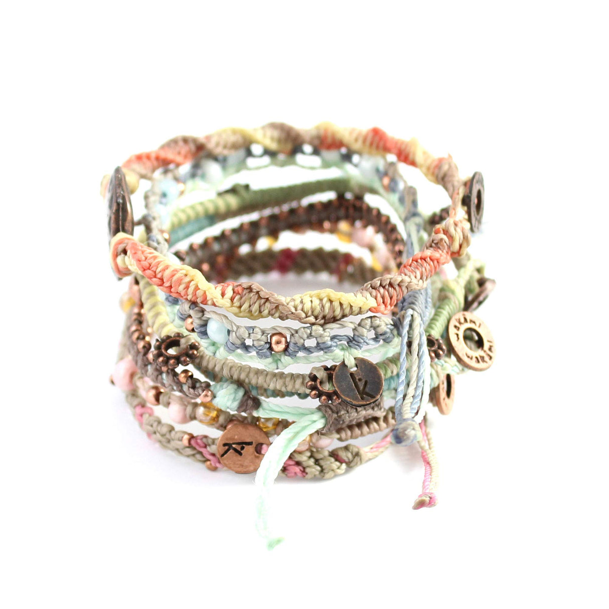 Wakami 7 Piece Boho Bracelet Set for Women, Handmade Beaded Stackable