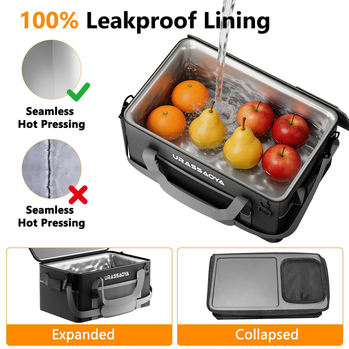 [2026 Updated] 50 Can Collapsible Soft Cooler Bag with Hard PP Lid, Leakproof Insulated Ice Chest with Quick-Access Top Hatch, Bottle Opener & Mini Table for Beach, Camping, Travel (Matte Black)