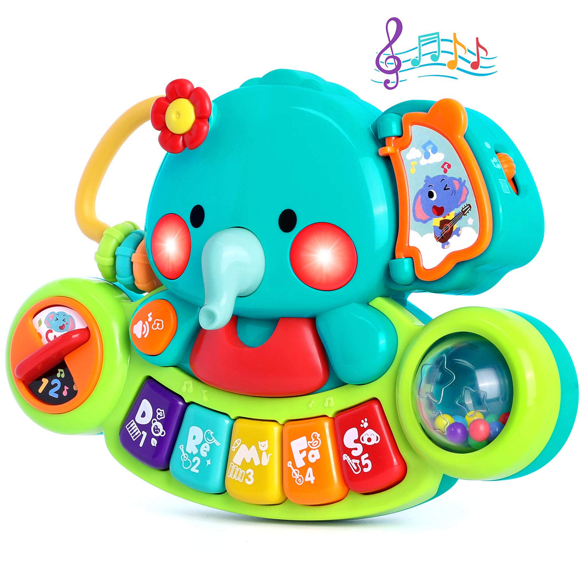 Baby Piano Toys 6-12 Months, Elephant Piano Keyboard Newborn & Infant Toys