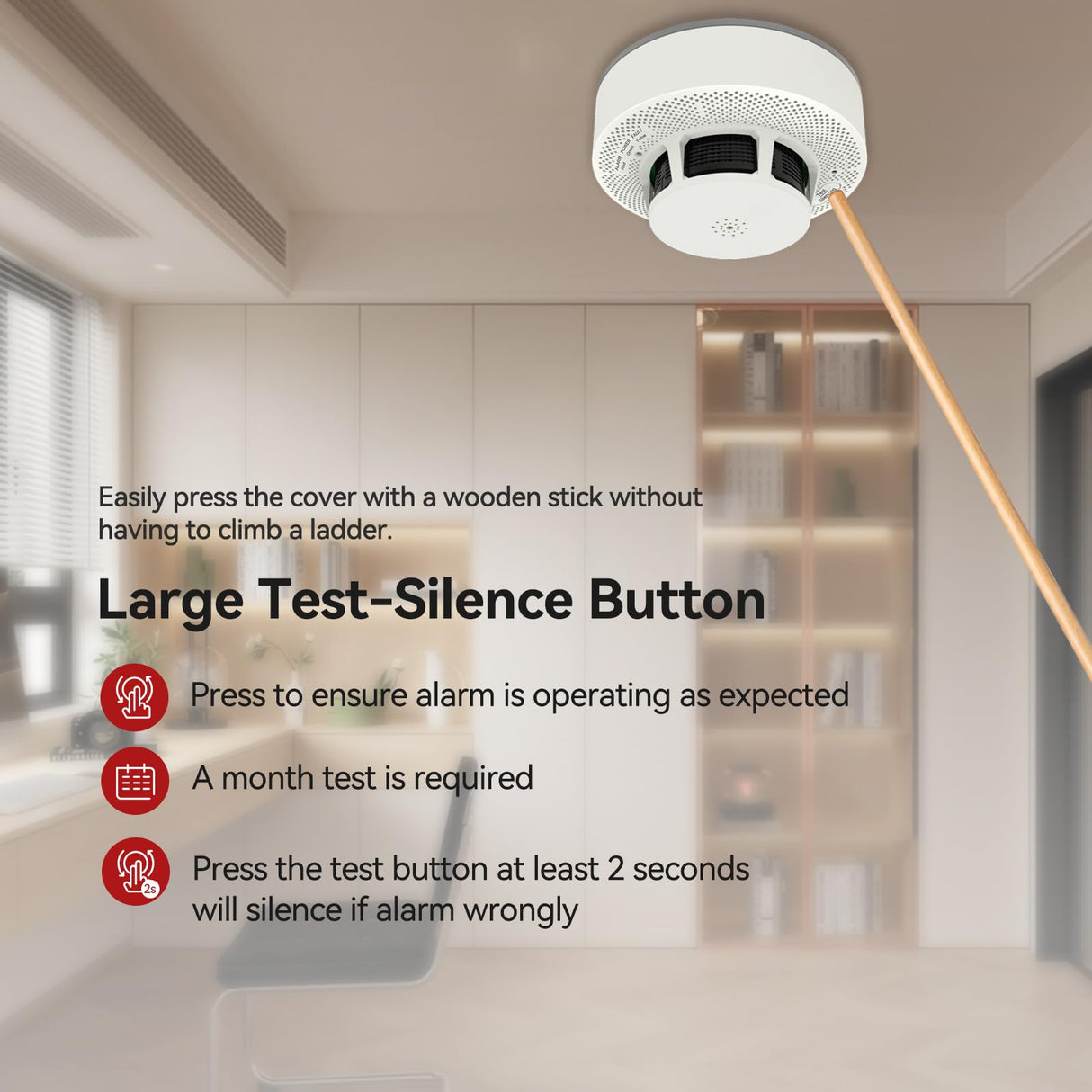 WeGoIOT Smoke & Carbon Monoxide Detector, 3-Year Battery Powered,Photoelectric Smoke Alarm with Test/Silence Button, Sound Warning and LED Light Indicators, JTY-GW-YB0520