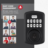 Kwikset Powerbolt 250 10-Button Keypad Matte Black Transitional Electronic Deadbolt Door Lock, Featuring Convenient Keyless Entry, Customizable User Codes and Auto-Locking