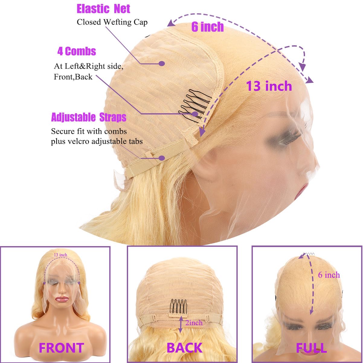 Fayniss 30 Inch 613 Blonde Wig Human Hair 180% Density 13x6 Body Wave Lace Front Wigs Human Hair Glueless Wigs Human Hair Pre Plucked With Baby Hair (30 inch, 613 Blonde Wig)