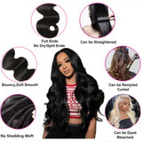 Body Wave Bundles Human Hair 12A Human Hair Bundles 100% Unprocessed Brazilian Virgin Hair Bundle Deals Quick Weave 3 Bundle Real Human Hair Natural Black Hair Extensions For Woman 18 20 22 Inch