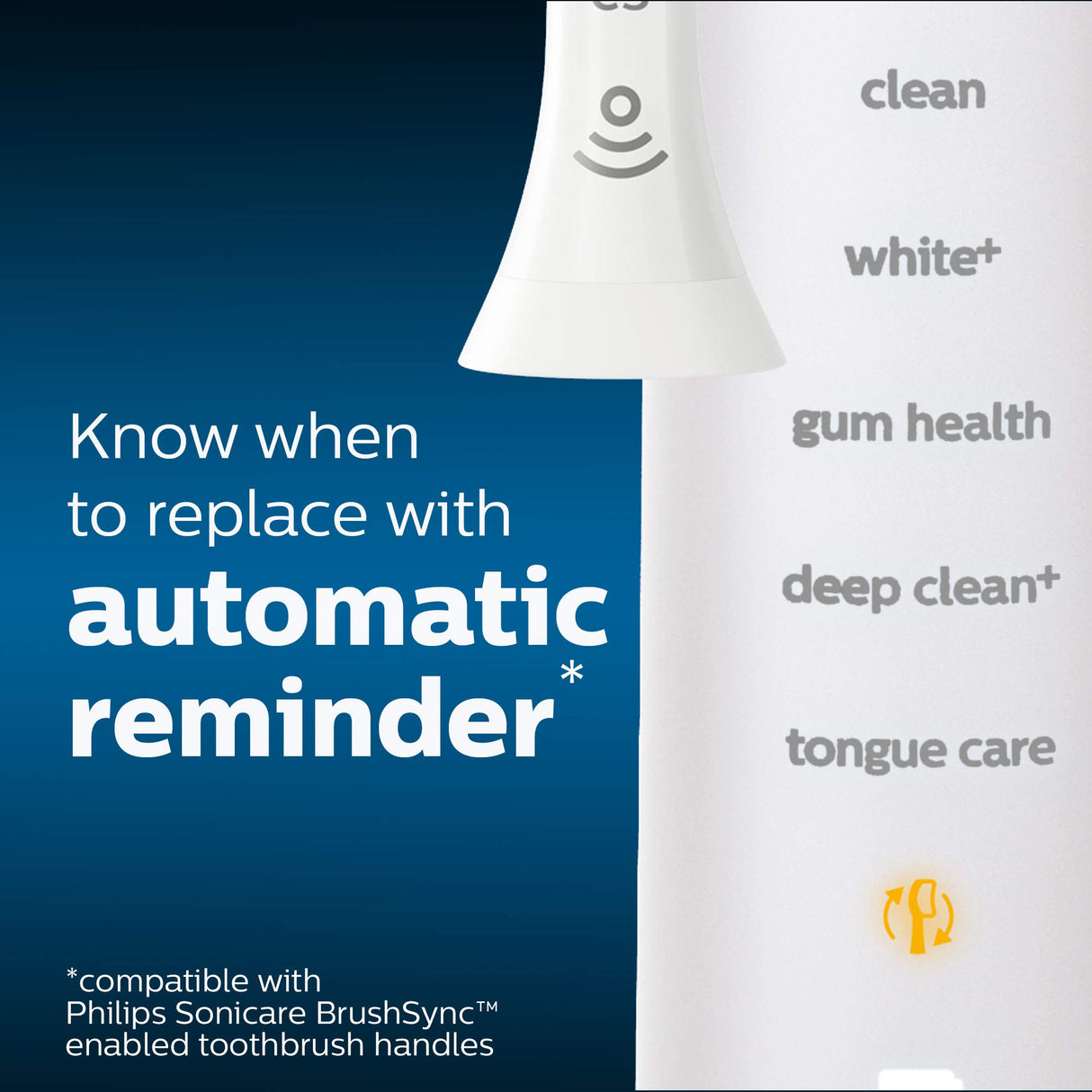 Philips Sonicare Optimal Plaque Control Replacement Toothbrush Heads, HX9024/65, BrushSync™ Technology, White 4-pk