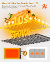 Food Warming Mat - Fast & Full Surface Heating, Silicone Heat Pad with 3 Adjustable Temperature for Buffets Parties, Rollable Electric Warming Tray,Kitchen Heated Plate,Countertop Food Warmer (Gray)