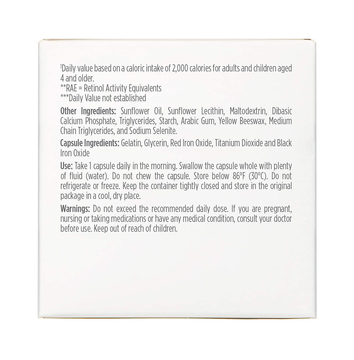 SUNISDIN - Daily Skin Care Antioxidant Supplement with Vitamin E and A - 30 Softgel Capsules