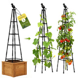 MQHUAYU 2 Pack Garden Trellis for Climbing Plants Outdoors,65Inch Cucumber Trellis Garden Obelisk Trellis Rustproof Plants Support with Adjustable Heights for Indoor Potted Plants, Vines, Vegetables