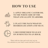 Handcraft Blends Castor Oil Pack Wrap - Organic Castor Oil 16 oz with Reusable Wraps - Durable Comfortable Pack Wraps for Neck and Stomach with Adjustable Elastic Straps