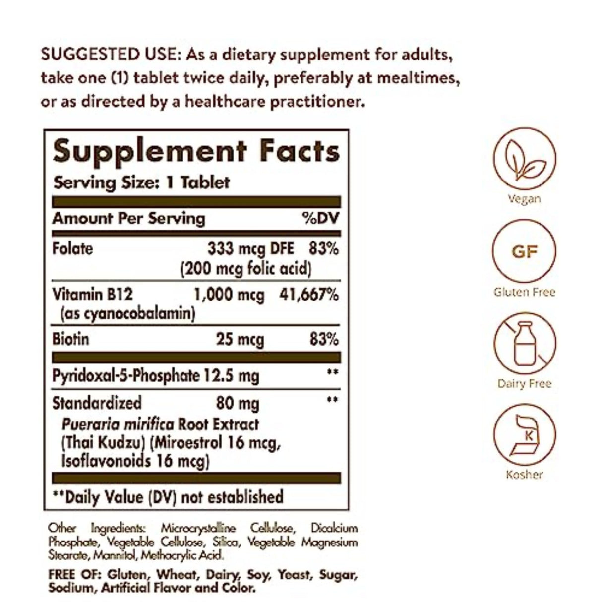 Solgar Women's Balancing Formula, 60 Tablets - Pueraria Mirifica - Phytoestrogen Balancing Formula, Energy Metabolism, Nervous System Health - Vegan, Gluten-Free, Dairy Free, Kosher - 60 Servings