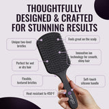 Ergo Super Gentle Mini Paddle Brush for Blow Drying - Hair Brushes for Women with Thick or Thin Hair - Dual Hairbrush for Women - Detangler Hair Brush - Gently Detangles Curly or Wet Hair - ERG1000