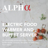 Alpha Living 3x2.5 QT Food Warmers for Parties Buffet Servers and Warmers – Premium Catering Supplies Buffet Display – Stainless Steel Electric Food Warmers with Temperature Control