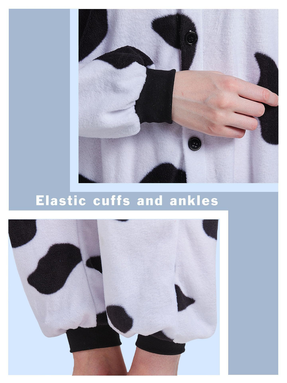 Magicalani Cow Onesie Pajamas for Adults - Unisex Animal Cosplay Sleepwear, Christmas Halloween Costume